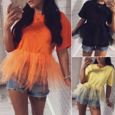 

US Basic Women T Shirt SolidTops Short Sleeve Shirts Summer Loose Plus Size