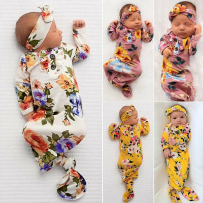 

US Newborn Baby Girl Swaddle Blanket Sleeping Bag Swaddle Muslin WrapHeadband