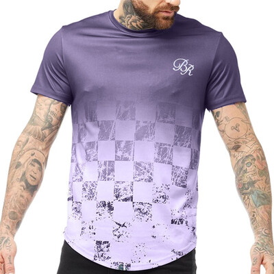 

Toponeto Mens Summer Letter Print Slim Fit Round-Neck Short Sleeve Top Shirt Blouse