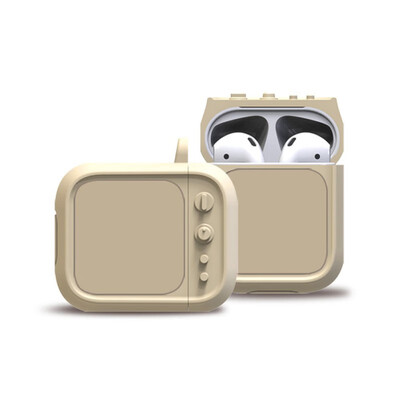 

For AirPods Earphone Retro Chic TV Shape Soft Silicone Shock Proof Protective Case