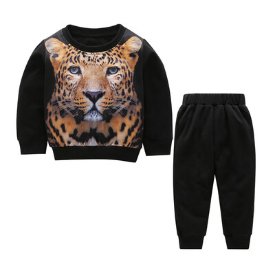 

Baby Kids Sweatshirt Set Clothes Long Sleeve Tiger Print Tracksuit Pants Outfit