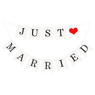 

Just Married Wedding Ban-ner Photo Booth Props Garland Romantic Elegant Engagement Party Decorations Decoration Paper Letter