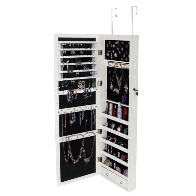 

Ktaxon 47" Lockable Wall Mount Mirrored Jewelry Cabinet Organizer Armoire w LED Light