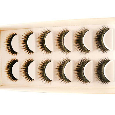 

〖Follure〗6 Pairs Thick Long Cross Party False Eyelashes Black Band Fake Eye Lashes