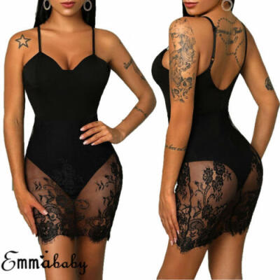 

US Sexy Women Sleeveless Casual Lace Mini Dress Evening Party Cocktail Clubwear