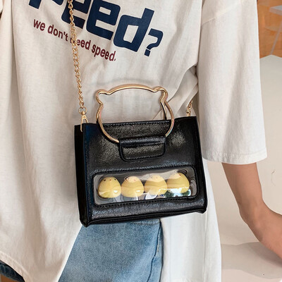 

Net red transparent small bag female bag 2019 new wave wild foreign gas handbag summer small fresh chain Messenger bag