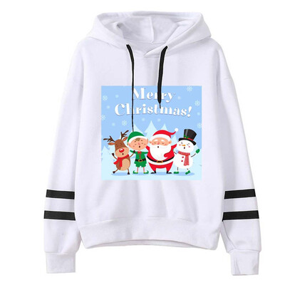 

Tailored Women Christmas Print Hooded Long Sleeves Sweatshirt Hooded Pullover Tops Shirt