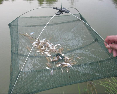 

5858cm Fishing Foldable Mesh Baits Trap Cast Dip Net Crab Shrimp