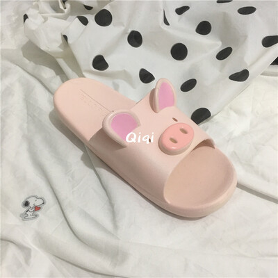 

lovely Haragufeng pig slippers female wild Korean student ulzzang slippers female