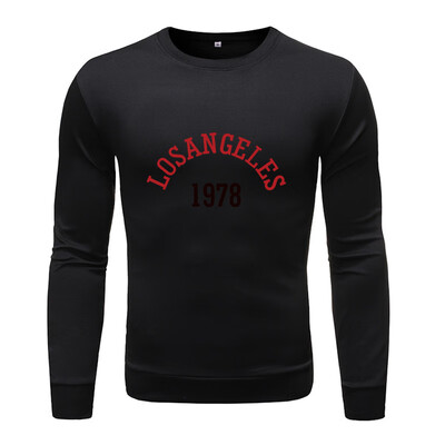 

Toponeto Mens Fashion Long-sleeved Round Neck Solid Color Printing Sweater Tops Blouse
