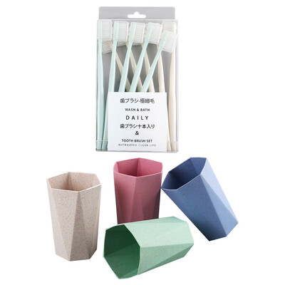 

Gobestart 10 sticks with jacketed adult soft toothbrush with 4 cups