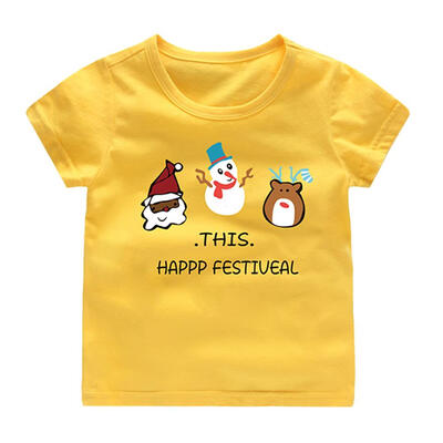 

Kids Cute Cartoon Letter Summer Simple O-Neck Casual T-shirt Girl Boys Tops