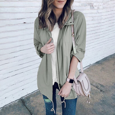 

〖Follure〗Womens Ladies Cardigan Solid Long Sleeve Pocket Coat Outerwear Trench Coat