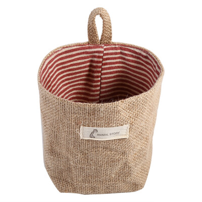 

Cotton Linen Hamper Hanging Clothes Bag Home Gadget Storage Organizer Foldable Basket BinCotton Linen Hanging Bag