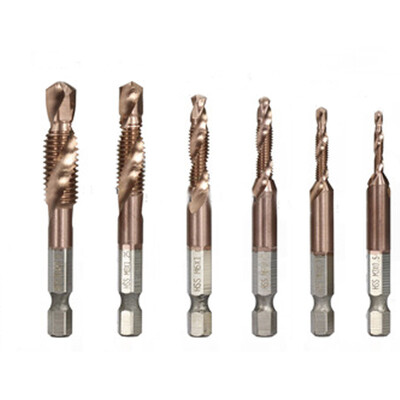 

6 PcsSet M3-M10 Hex Shank HSS Screw Thread Metric Tap Drill Bits Bronze Coated