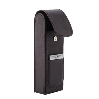 

Greensen Cigarette Holder Portable 2 Capactiy Leather Cigar Case with Cigar Scissors Set