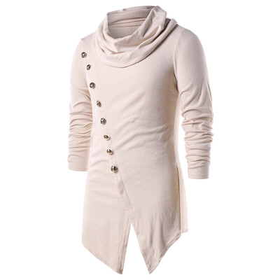 

Pile Heap Collar Asymmetric Hem T-shirt