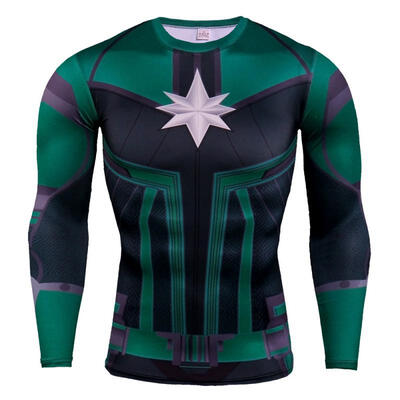 

3D Super Hero T-shirt Carol Danvers Long Sleeve Cosplay Tee