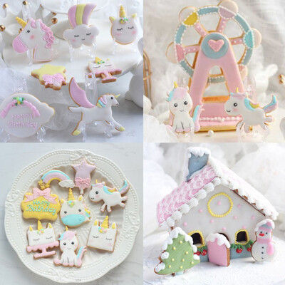 

Unicorn Pack of 8 Metal Cookie Cutters Cute Multi Shape Biscuit Cutter Stainless