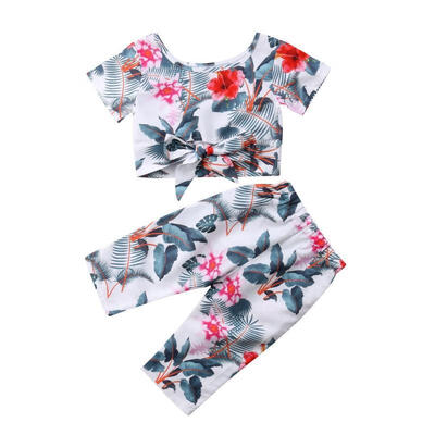 

New Summer Infant Baby Girl Floral T-shirt Top TeePants Trousers Kid Clothes Set
