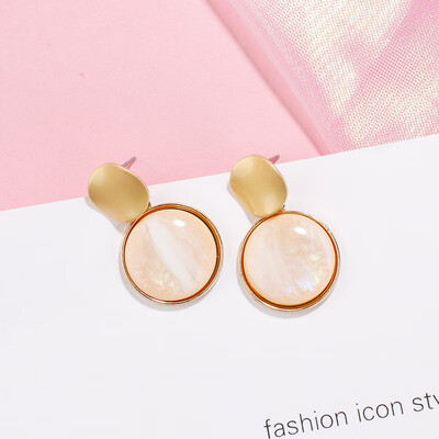 

Flashbuy Trendy Round Gold Acrylic Metal Earrings For Women Geometric Crystal Colour Earrings Style Fashion Jewelry Accessories