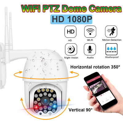 

〖Follure〗Outdoor Wireless PTZ CCTV HD 1080P WIFI IP Dome Security Night Vision Camera US