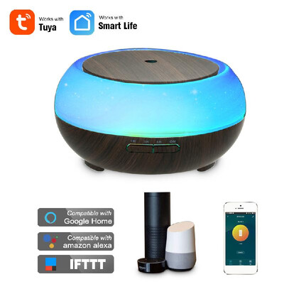 

Smart Wifi Wireless LED Night Lamp 400ml Humidifier Essential Oil Aromatherapy Mist Diffuser Phone App Control Voice Control Compa