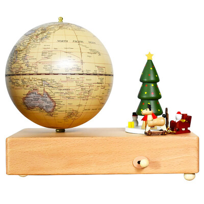 

Fun globe 5 inches 13cm antique touch lamp Christmas scene music bell globe