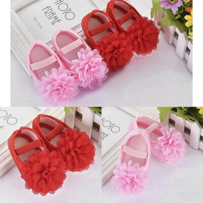 

2017 Newborn Baby Girls Princess Crib Shoes Soft Sole Anti-slip Prewalker 0-18M