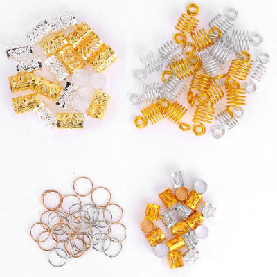 

Greensen 90pcs Hair Braid Rings Dreadlock Three-ply Hair Clips Loops Decoration for Women & Girls