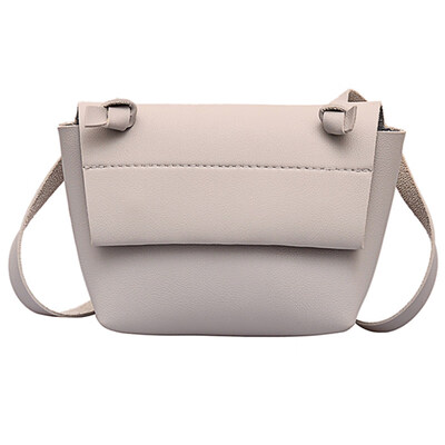 

Casual Solid Color Women Faux Leather Flap Square Crossbody Pouch Shoulder Bag