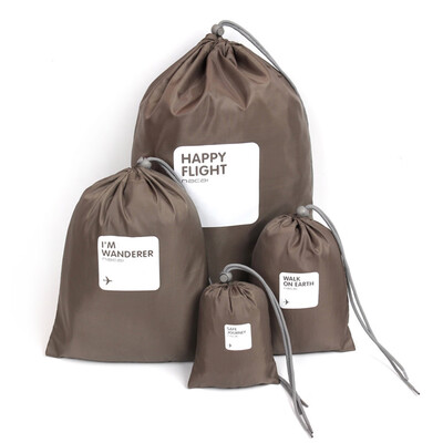 

4PCS Drawstring Pouch Reusable Toiletry Packing Bag Stuff Organizer Pouch Home Camping Traveling Hotel Storage Bag