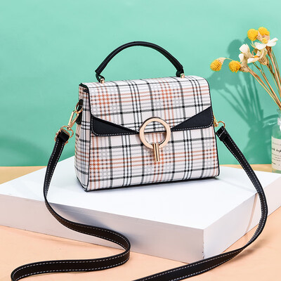 

Lattice Bag Female Fashion Simple Handbag Korean version of Baitao Diagonal Miss Ins One Shoulder Occidental Style