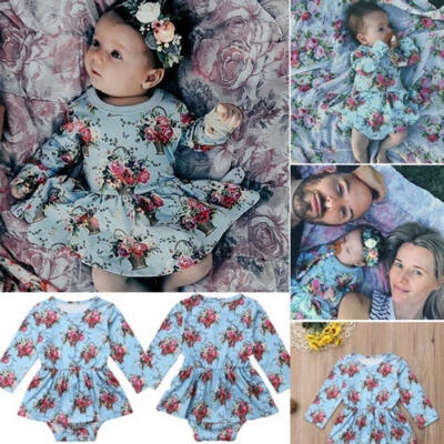 

Cute Newborn Baby Girls Long Sleeve Floral Romper Dress Jumpsuit Clothes Outfit