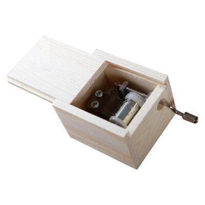 

Wooden Mini Music Box DIY Mechanical Hand Crank Craft Music Box Movement