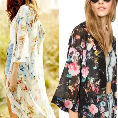 

Sexy Women Boho Floral Printing Cover Sun-proof Coat
