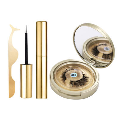 

Magnetic Liquid Eyeliner Set Long Lasting False Eyelashes with Tweezers