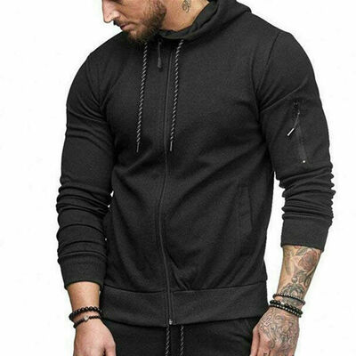 

Mens Hoodie Warm Zip Hoody Hooded Sweatshirt Coats Jacket Outwear Sweater Jumper