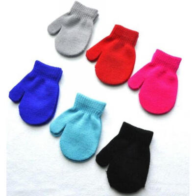 

1 Pair Baby Toddler Mittens Gloves Boys Girls Winter Kids Warm Gloves Colors