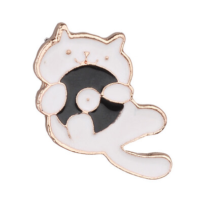 

Cartoon Record cat sweater Brooch Pin Kitten Animal Pins Button Jacket Backpack Shirt Pin Lapel Badges Jewelry