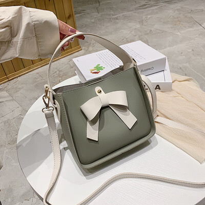 

Senior sense of foreign style womens bag Joker bow handbag new 2019 summer bucket shoulder bag messenger bag