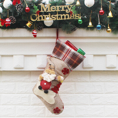 

〖Follure〗Candy Bag Christmas Gifts Tree Ornament Stocking Santa Claus Snowman Sock Decor