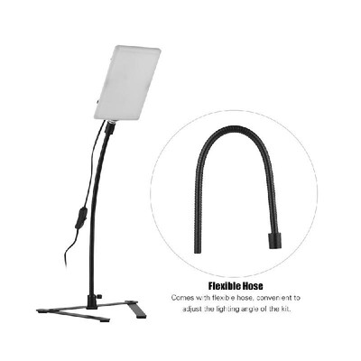

Andoer LED Video Light Kit 2pcs 5500K Mono-color Tabletop Rectangular LED Video Light2pcs Flexible Hose with Light Base for Still