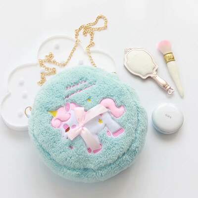 

New Plush Unicorn Chain Small Backpack Stiletto Bag Small Bag Make-Up Bag