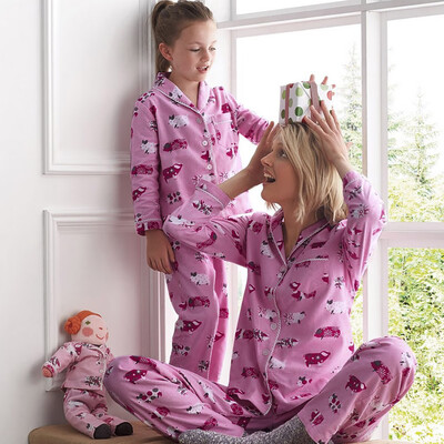 Baby Kid Family Long Sleeve Pig Print TopsPants 2-Piece Pajama Outfits Set