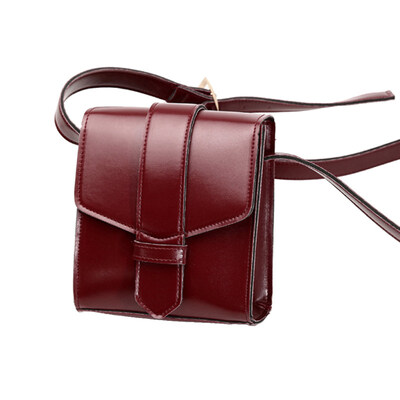 

Women Solid Color Wide Strap Faux Leather Small Square Crossbody Shoulder Bag