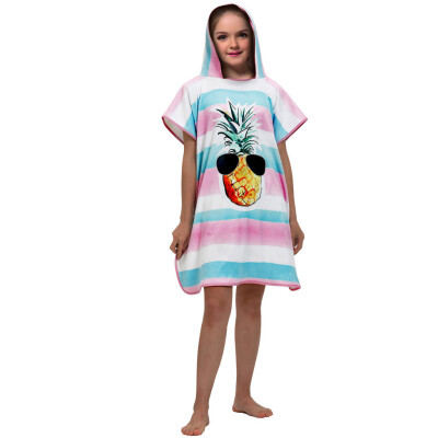 

Kids Baby Girls Boys 3D Digital Printing Hooded Bathrobe Bathing Beach Towel