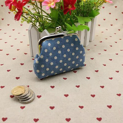 

Women Girls Small Wallet Change Coin Purse Hasp Polka Dots Clutch Holder Bag
