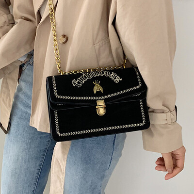 

Advanced sense bag female bag 2019 new fashion scrub shoulder bag popular Messenger bag wild ins chain bag