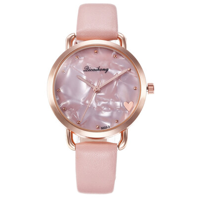 

New ladies fashion creative peach heart shell belt quartz watch casual student table female model generation
